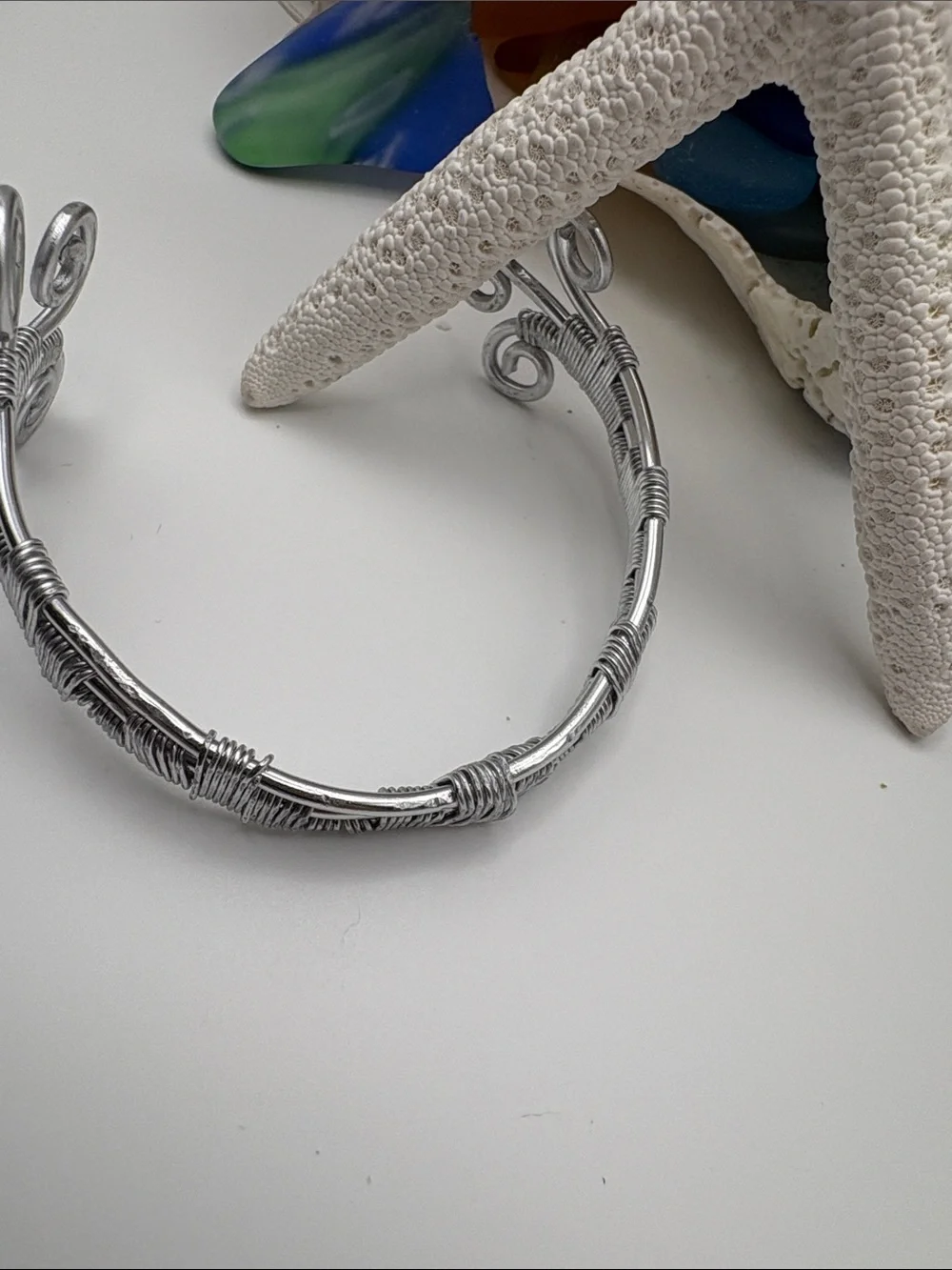 Handcrafted Silver Wire Cuff Bracelet